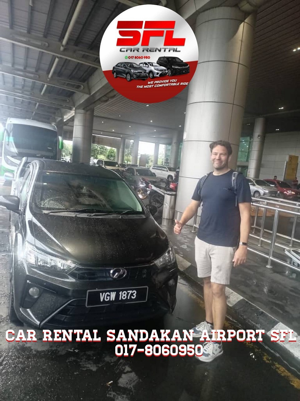 Produa Bezza 1.3 RM120/day delivered at Kota Kinabalu Airport